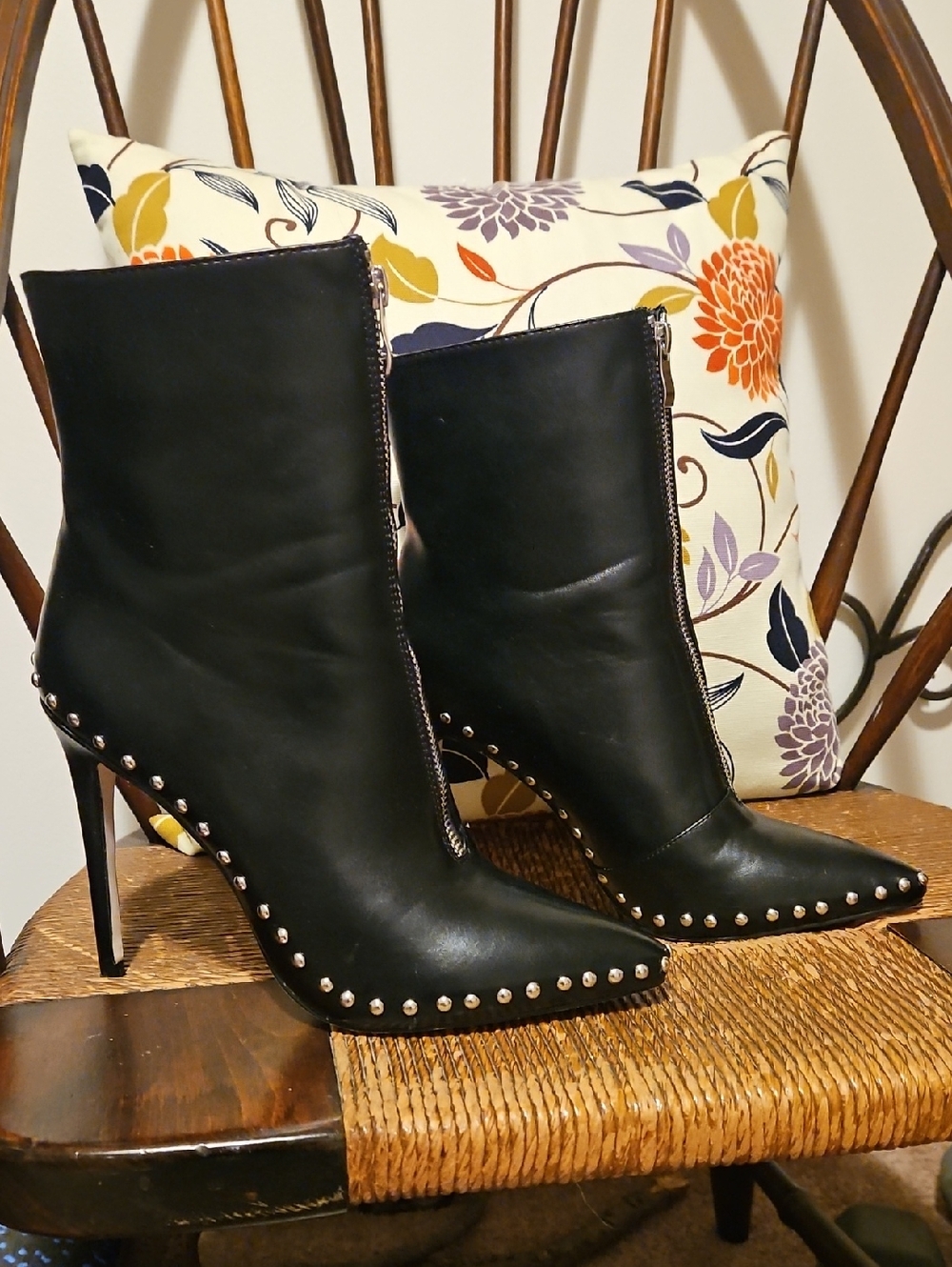 Fashion Nova Black Studded Boots